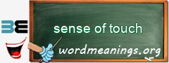 WordMeaning blackboard for sense of touch